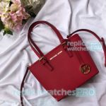 Michael Kors YKK Zipper Red Genuine Leather Copy Mini Shopping Bag